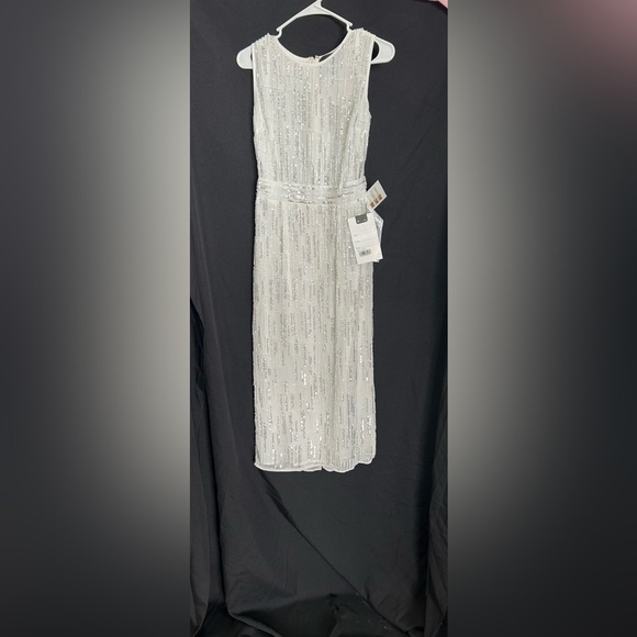 MAC DUGGAL 93597 NWT Abstract Beaded Sleeveless Midi Sheath Dress - Picture 4 of 6